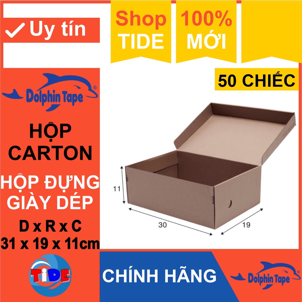 Hộp carton (50 chiếc kích thước 31cm x 19cm x 11cm) – Hộp đựng giày dép hoặc ship COD trong vận chuyển hàng hóa