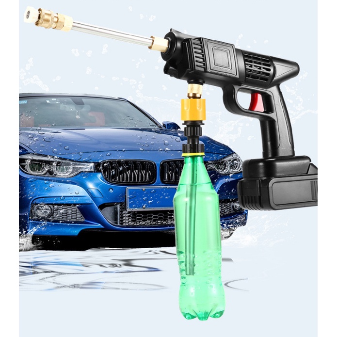 Máy Rửa Xe - Súng Cầm Tay Rửa Xe Áp Lực Cao Không Dây Dùng Pin Lithium 24V ,Tặng xô nước, xà phòng, Rửa Xe MiNi Gia Đình