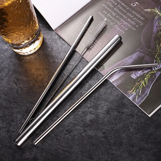 ỐNG HÚT INOX Thép Không Gỉ 304 Cao Cấp Và Bàn Chải Cọ Rửa