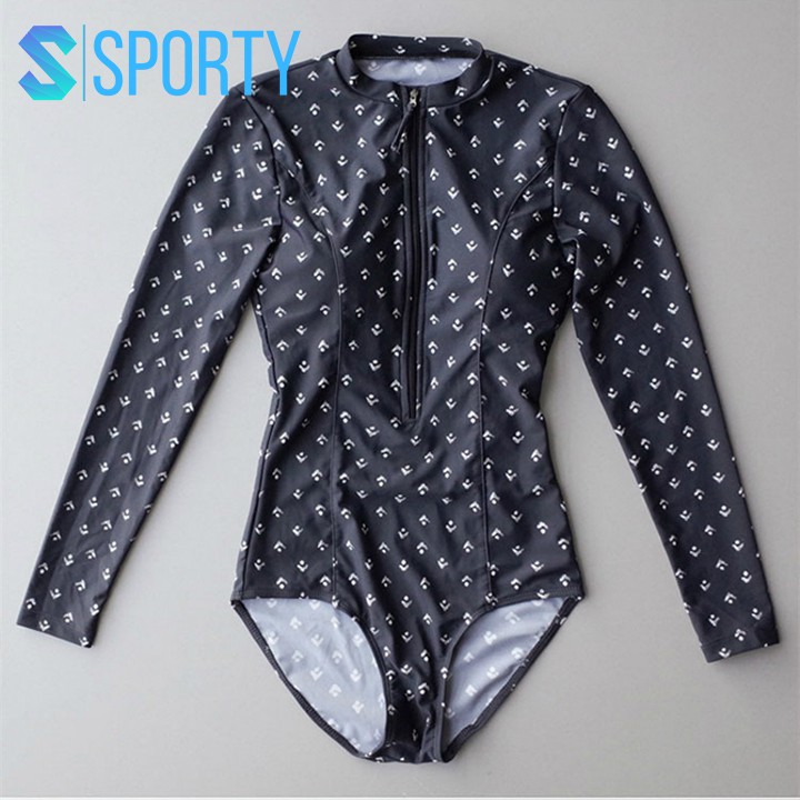 Đồ bơi bikini dài tay SPORTY, chấ vải cản tia UV bảo vệ da, họa tiết hoa văn tinh tế trong bộ sưu tập đồ bơi nữ 2022