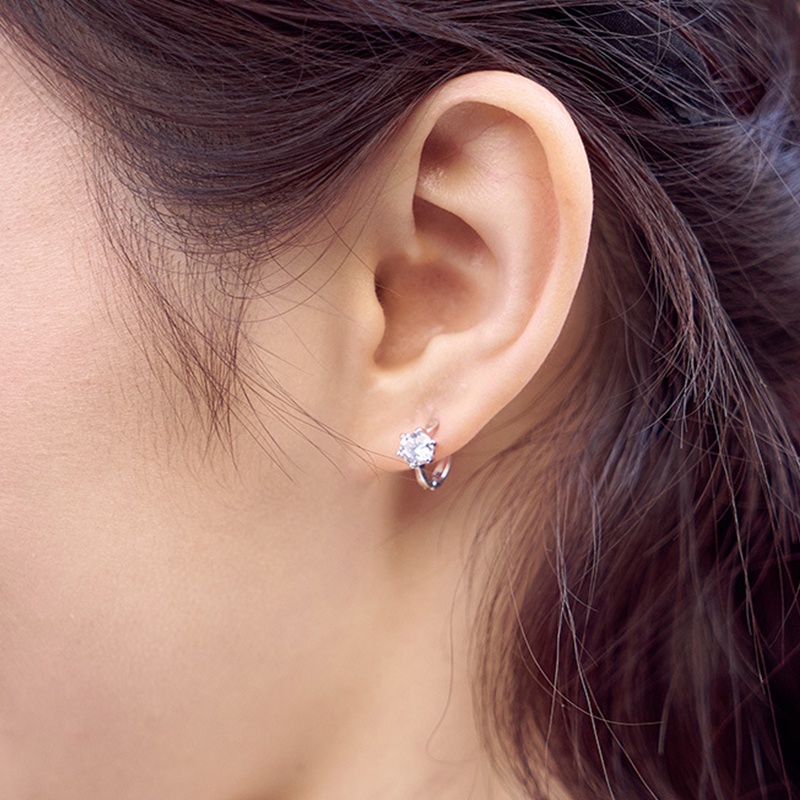 Khuyên Tai Tròn Đính Đá Thời Trang Cho Nữ