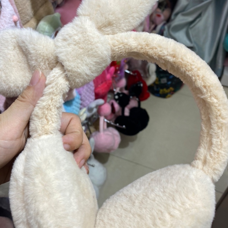 Bông Chụp Tai Giữ Ấm Mềm Mại Nhiều Màu Sắc Hình Tai Thỏ Xinh Xắn