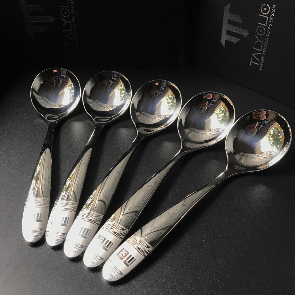 Bộ thìa muỗng mạ vàng mạ bạc inox 304 cao cấp hiện đại sang trọng dùng trong gia đình
