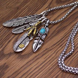 Mặt dây chuyền hình lông vũ vintage độc đáo