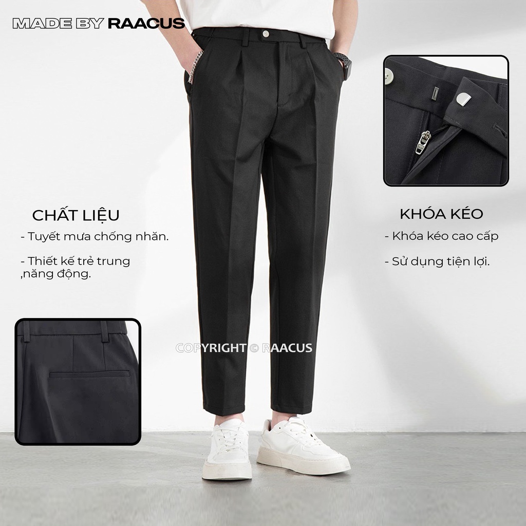 Quần âu nam cạp cúc PATOMI.STUDIO hàn quốc chống nhăn ống suông, quần tây nam ống rộng cạp chun co giãn  - QA01