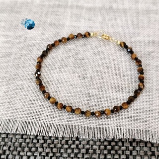 Vòng tay đá mắt hổ mix đá flint