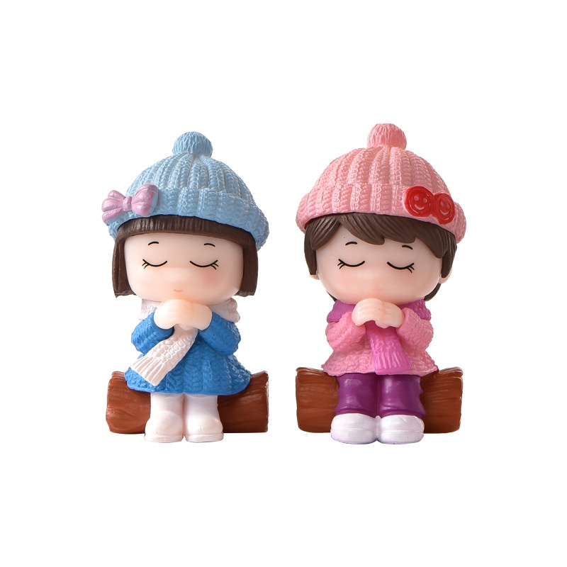 Quả Cầu Pha Lê Hình Cặp Đôi Điều Ước Để Bàn Trang Trí