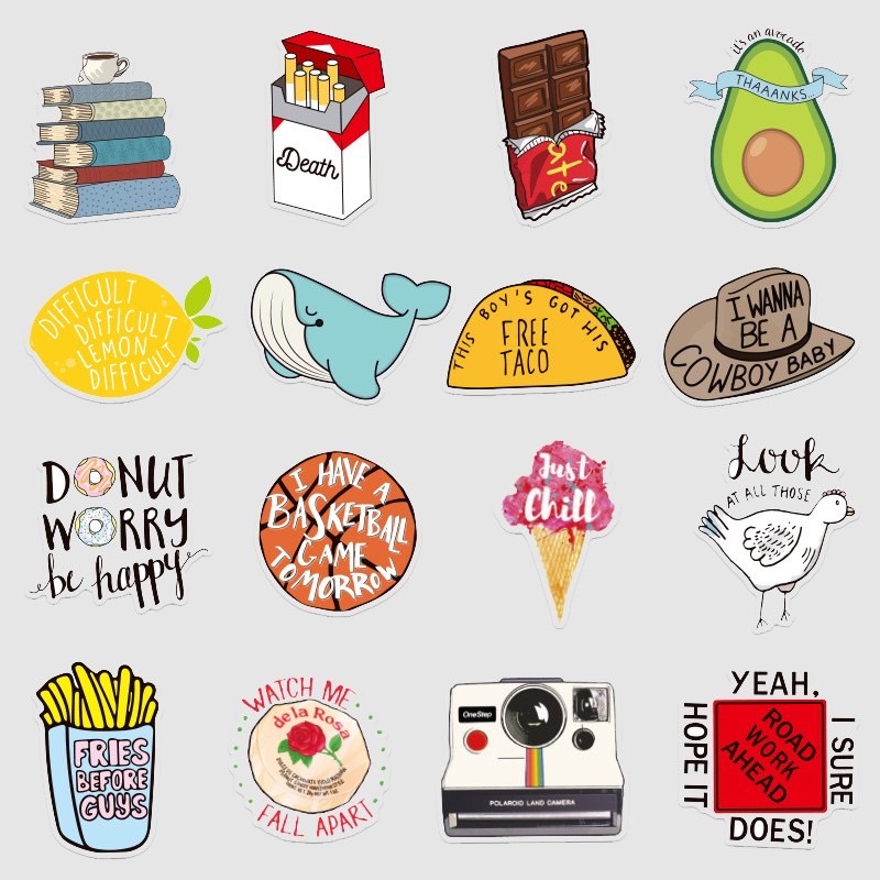 Nhãn dán sticker chống thấm nước phong cách Retro