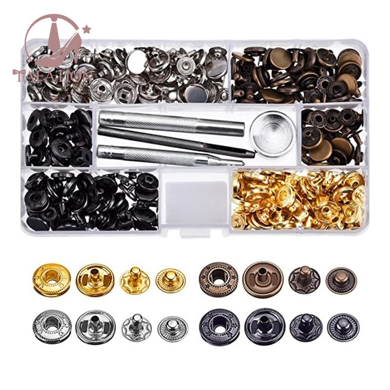 Set 120 Nút Bấm Kim Loại 12.5mm 4 Màu Cho Đồ Da