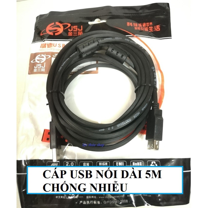 Cáp USB Nối dài 5M JSJ chống nhiễu tốt