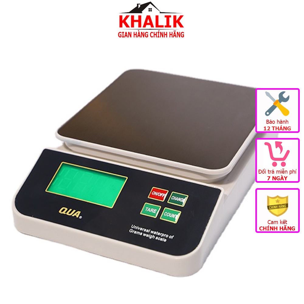 Cân điện tử nhà bếp KHALIK QUA-KC chịu nước IP65 dùng pin sạc, cân chống nước chuyên dùng tổ yến... cần độ chính xác cao