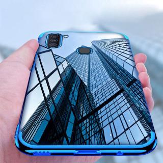Ốp điện thoại TPU mềm mỏng trong suốt mạ màu cho Samsung Galaxy A11