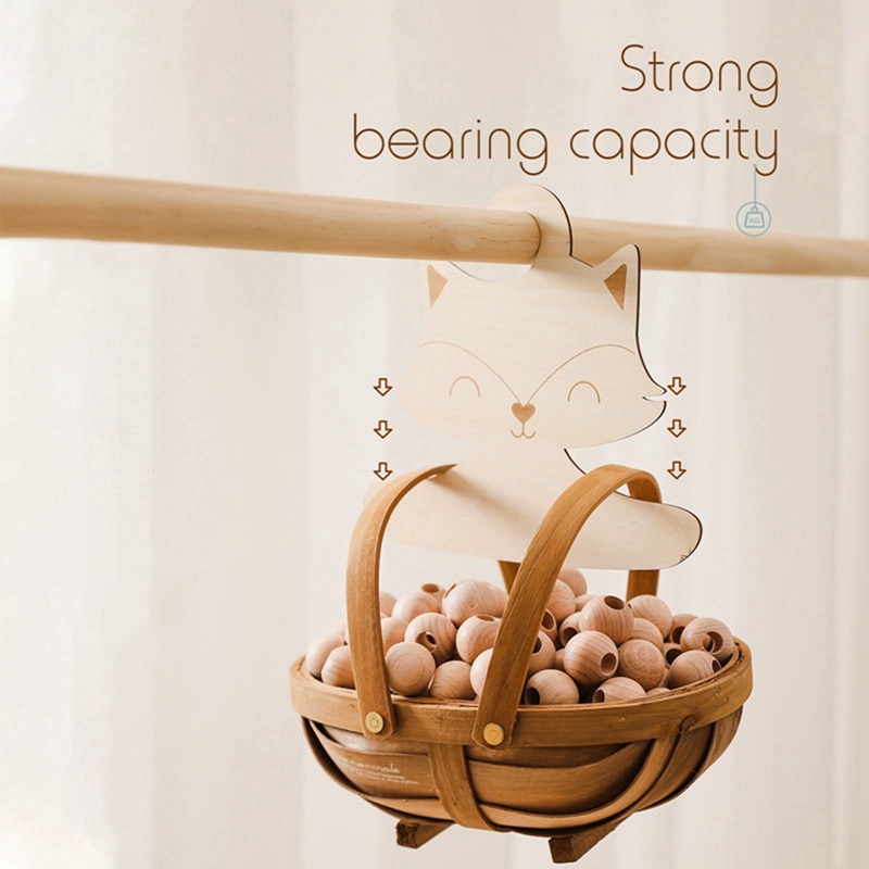 Set 10 Móc Treo Quần Áo Em Bé Bằng Gỗ Hình Chú Cáo Dễ Thương