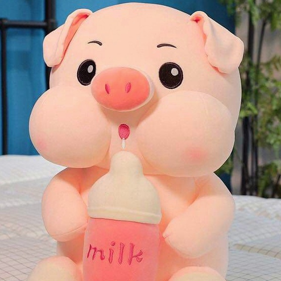 Gấu Bông Heo Ôm Bình Sữa , Heo Milk Hàng Nhập Khẩu Siêu Xinh,Siêu Hot