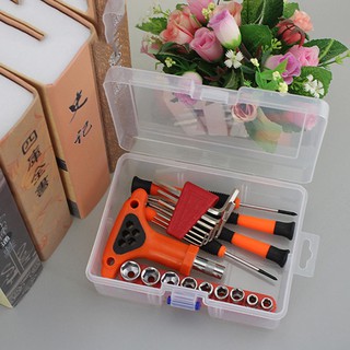 Plastic Rectangular Hardware Clear Tools Storage Jewelry Box-mat