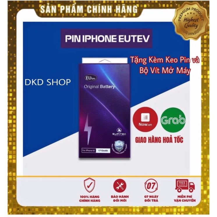 Pin Ip Eutev Chính Hãng Dành Cho Các Dòng ip 5/5s/5se/6/6s/6plus/6splus/7/7plus/8/8plus/x/xs/xr/xs