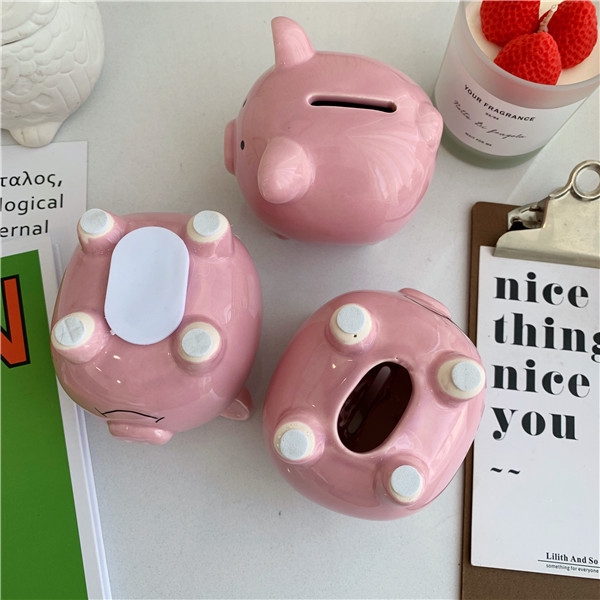Ống Heo Tiết Kiệm Mini Bằng Gốm Màu Hồng Dễ Thương Dùng Làm Quà Tặng Sinh Nhật