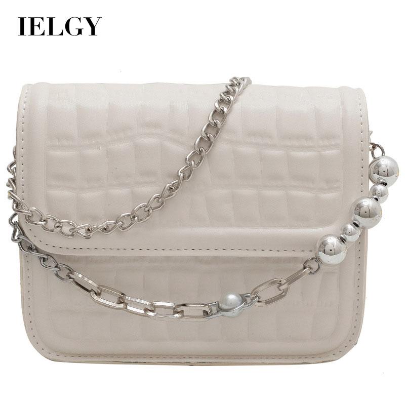 Túi đeo chéo IELGY hình vuông nhỏ phối dây đeo sợi xích thời trang cho nữ