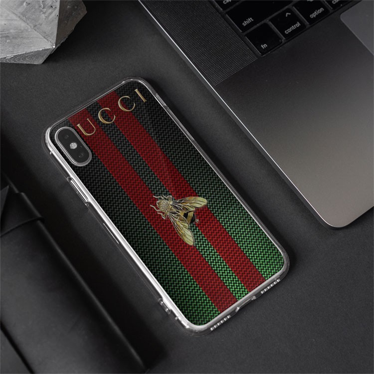 Ốp lưng Con ong GUCCI nền xanh cho Iphone 5 6 7 8 Plus 11 12 Pro Max X Xr BRD20210211