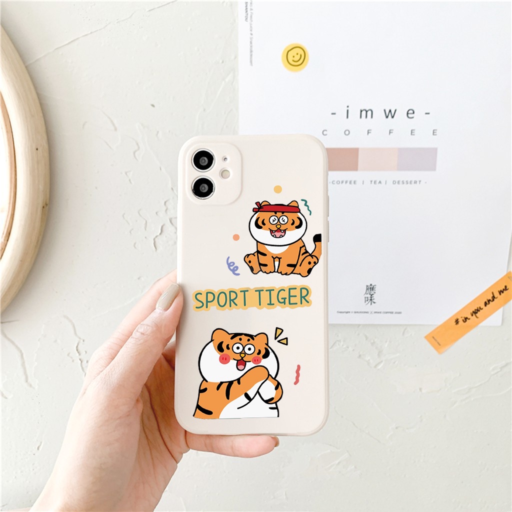 Ốp lưng iphone vuông cạnh sport tiger ốp tết 2022 hổ chơi thể thao 6/6plus/6s/6splus/7plus/8plus/x/xr/xs/11/12/pro e162