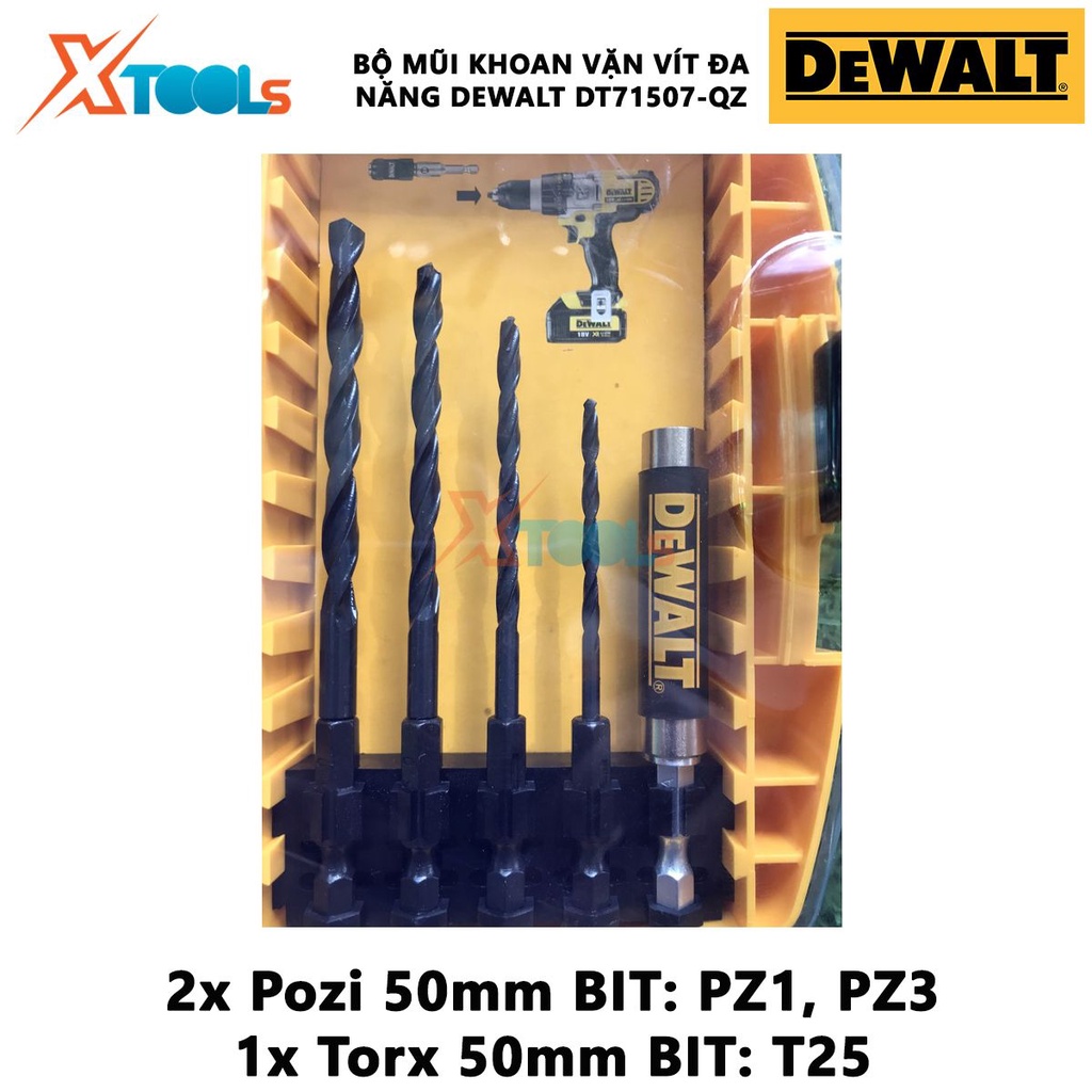 Bộ 27 mũi khoan vặn vít đa năng DeWalt DT71507-QZ | bộ 27 chi tiết mũi siết vít nhiều kích thước [CHÍNH HÃNG]
