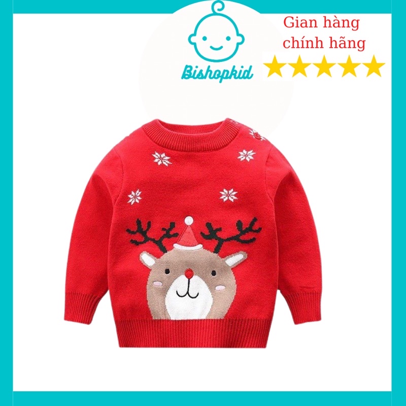 Áo len Noen cho bé ,len trẻ em hoạ tiết noen ngộ nghĩnh-Bishopkid