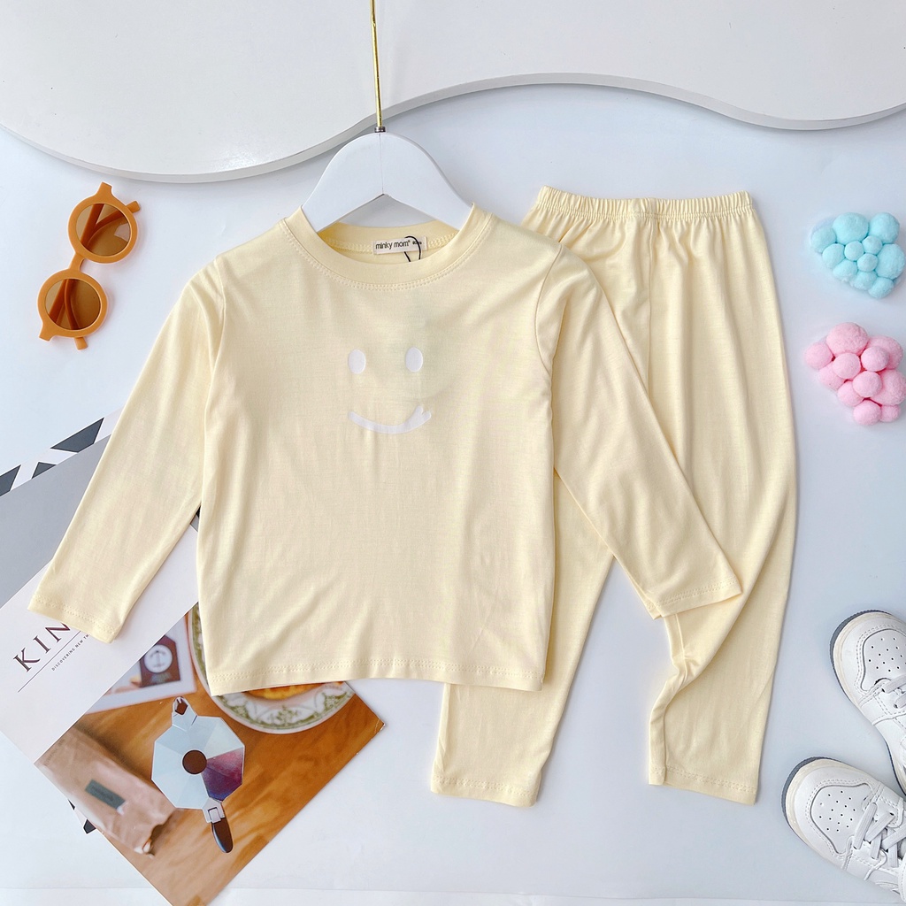 SALE BỘ DÀI TAY MẶT CƯỜI THUN LẠNH MINKY MOM CAO CẤP SIZE 10-24KG