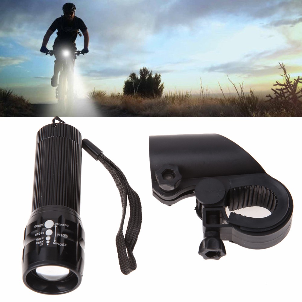 Đèn Pin Led 240 Lumen Q5 Có Giá Đỡ L &amp; 6 Cho Xe Đạp