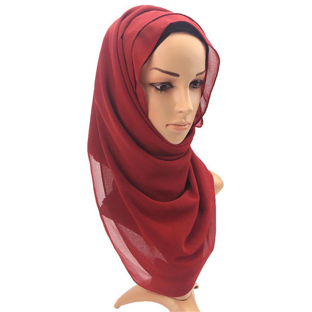 Khăn Trùm Đầu Hijab Màu Trơn Chống Nắng Cho Phụ Nữ Hồi Giáo