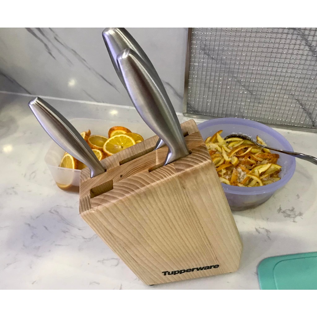 Bộ Dao Classic Pro Asian Knife Set 3 Tupperware Hàng chính hãng - Tặng kèm đế cắm dao