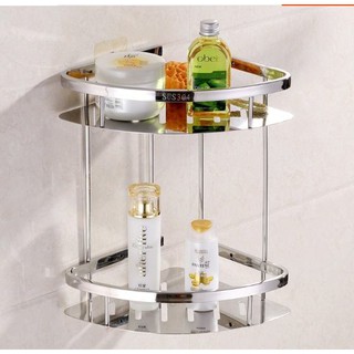 Kệ góc inox 304 dán tường 2 tầng cao cấp