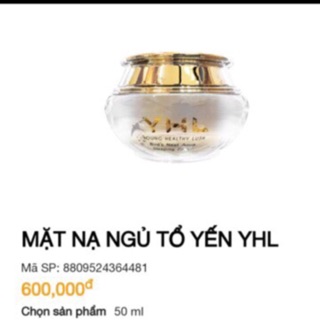 Mặt nạ ngủ tổ yến YHL CHUẨN CHÍNH HÃNG ( sẵn)