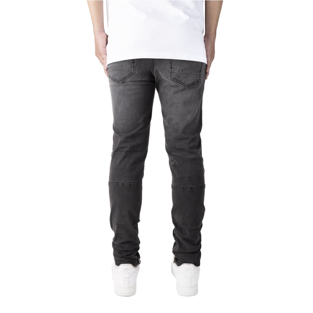 Quần jean nam streetwear cao cấp FNOS Z18 màu xám form slimfit có zip jean thun co giãn | BigBuy360 - bigbuy360.vn