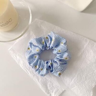 🌼Chun cột tóc vải scrunchie kẻ caro hoa cúc