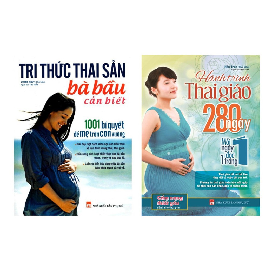 Combo Sách Dành Cho Mẹ Bầu: Tri Thức Thai Sản Bà Bầu Cần Biết + Hành Trình Thai Giáo 280 Ngày [Minh Long]