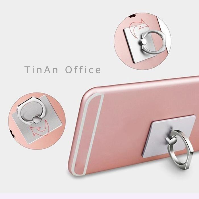 Giá đỡ điện thoại di động hình chữ nhật sang trọng, Giá đỡ dạng nhẫn xoay đa năng bằng hợp kim