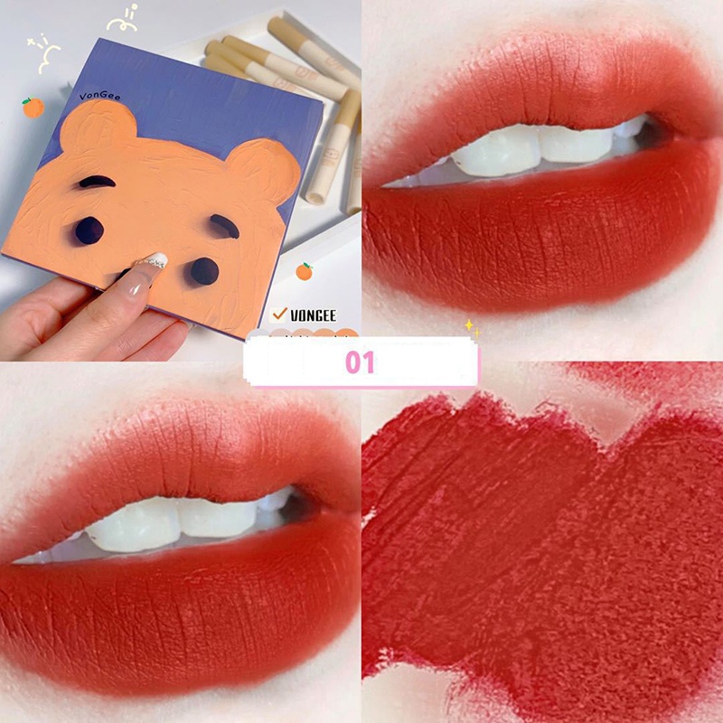 [Hàng mới về] Set 4 son môi chống nước trang điểm lâu trôi chất lượng cao