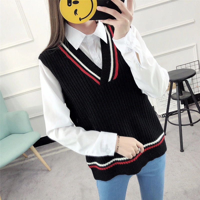 Áo gile len nữ ulzzang [QUẢNG CHÂU-VIDEO] Áo len thừng nữ dáng gile ulzzang nhập Taobao phong cách kiểu Hàn Quốc | BigBuy360 - bigbuy360.vn