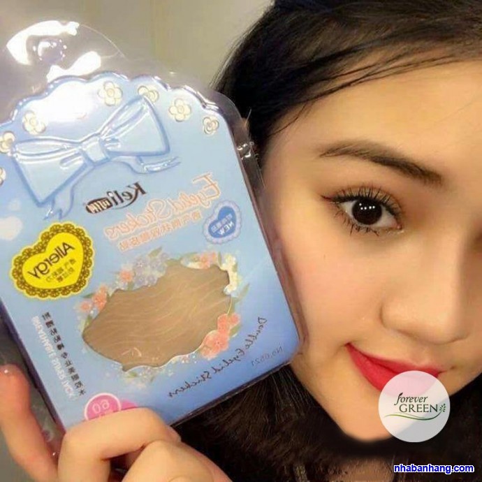 Kích mí lưới siêu mỏng Keli bộ 60 miếng, kèm keo dán và nhíp