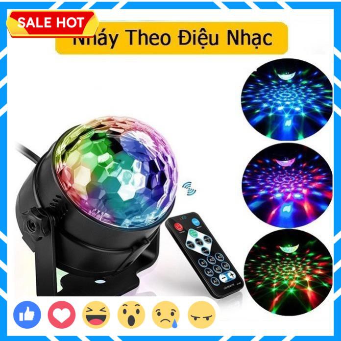 💕FREESHIP💕 Đèn Led Xoay Trang Trí 7 Màu Cảm Ứng Xoay Theo Nhạc, Đèn Led Xoay Vũ Trường, Bar, Sân Khấu Dành Cho Dân Bay