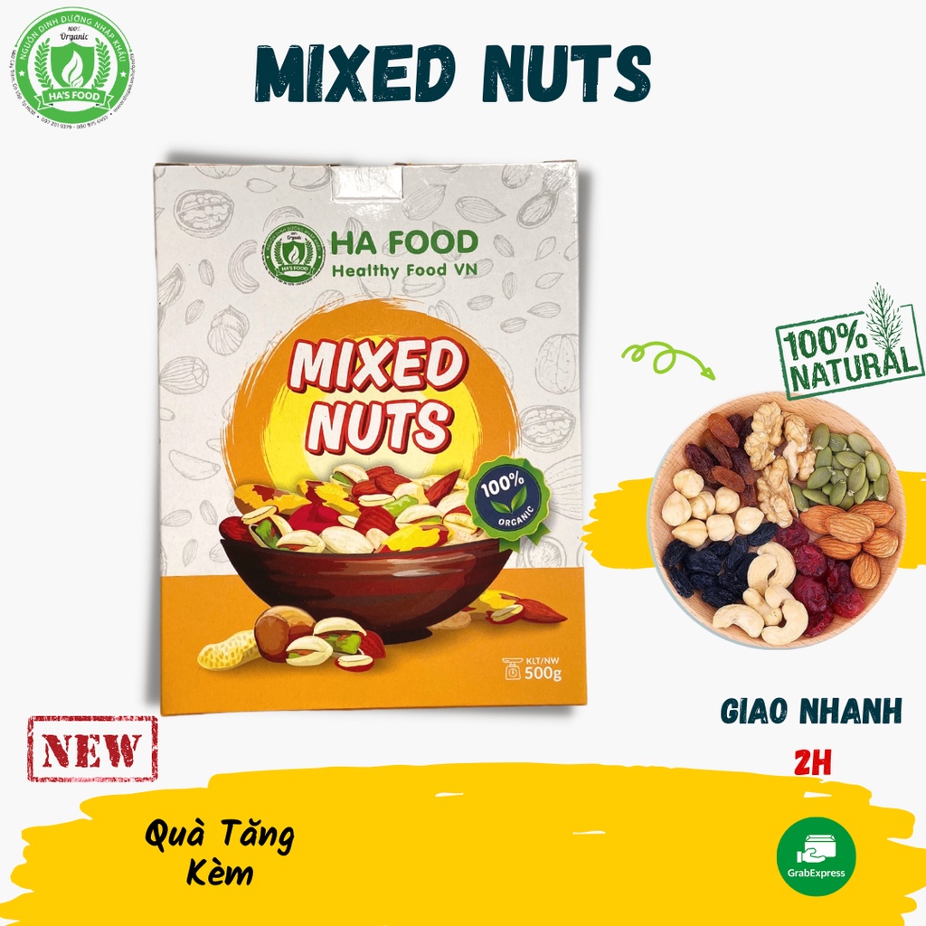 Hạt dinh dưỡng giảm cân 8 loại hạt hafood, hạt mix nuts ngũ cốc cho bà bầu