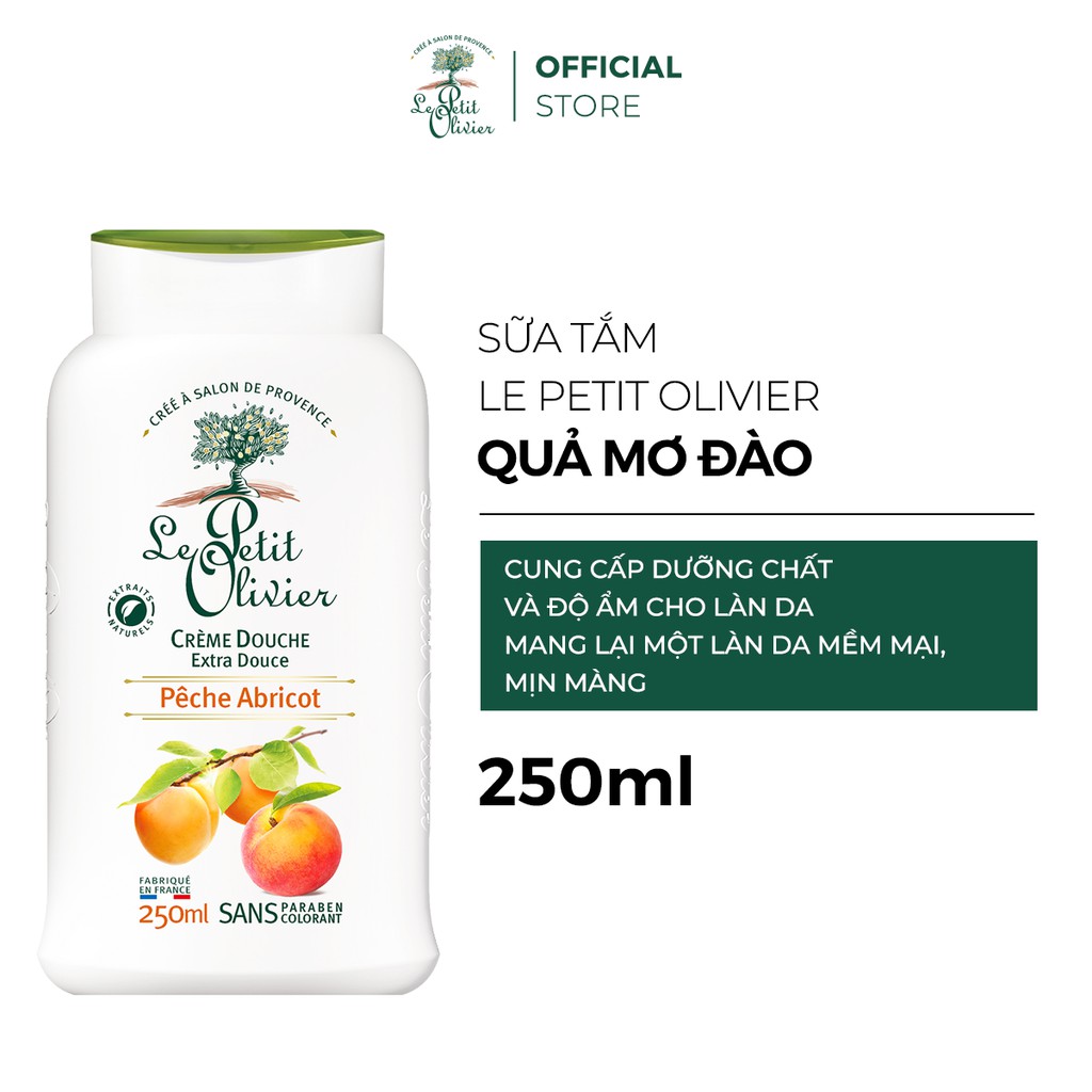 Sữa Tắm Quả Mơ Đào LE PETIT OLIVIER - 250ml