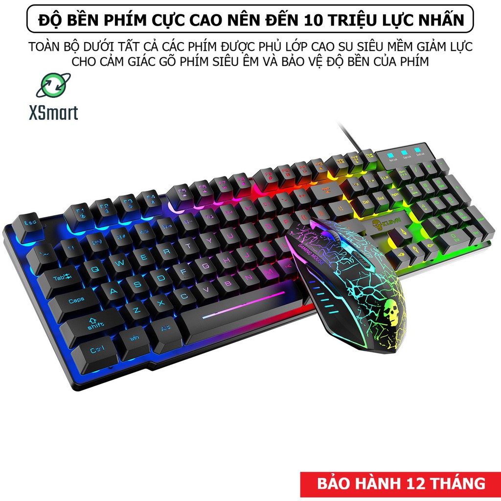 Bộ Bàn Phím Và Chuột Chơi Game Có 10 Chế Độ Led Khác Nhau T6RGB Super PRO 2022 Tương Thích Máy Tính PC Laptop