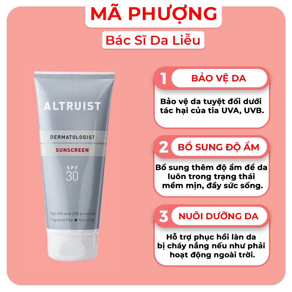 Kem chống nắng Altruist Dermatologist Sunscreen & Face Fluid SPF 30 & SPF 50 50ml, 100ml, 200ml - Bác sĩ Mã Phượng