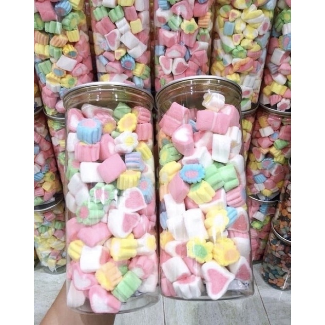 Kẹo Bông Marshmallow_Kẹo Bông Mềm Hũ 250gr