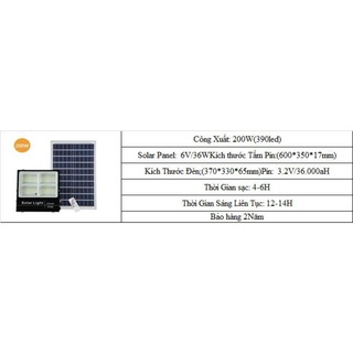 Đèn Năng Lượng Mặt Trời Solar Light 200W