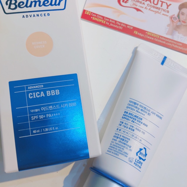 Kem nền che khuyết điểm trang điểm dưỡng da chống nắng The Face Shop Dr Belmeur Advanced Cica BBB 40ml SPF50+PA+++ | BigBuy360 - bigbuy360.vn
