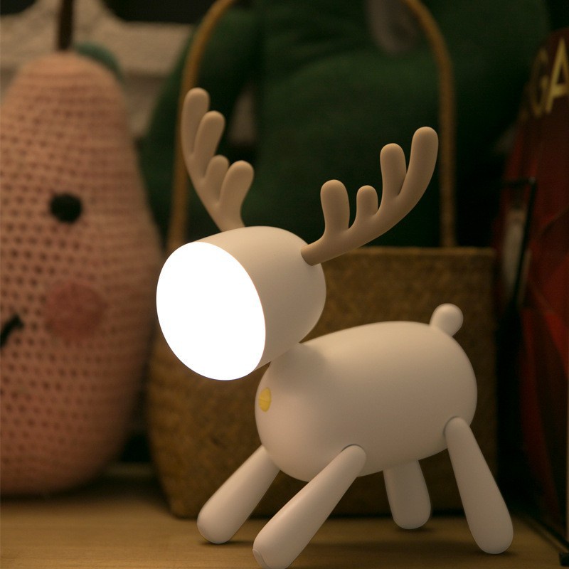 Đèn Đọc Sách Hình Con Tuần Lộc, Đèn Ngủ Decor Tuần Lộc Cao Cấp Cute, Điều Chỉnh Mức Độ Ánh Sáng