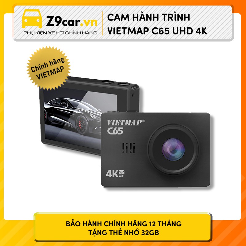 Camera hành trình Vietmap C65 UHD 4K ghi hình trước sau - Tặng kèm thẻ nhớ 32gb