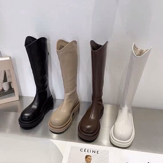 Boot nữ, boot đùi nữ da bóng mũi tròn